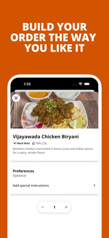 Urban Biryani's iPhone screenshot