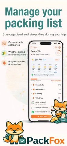 PackFox - Smart Packing Lists Screenshot 4 of 6
