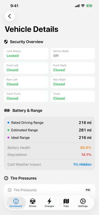 MateDrive: TeslaMate Client Screenshot 2 of 10