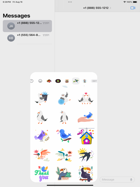 Screenshot #4 pour Birds Life Stickers Pack