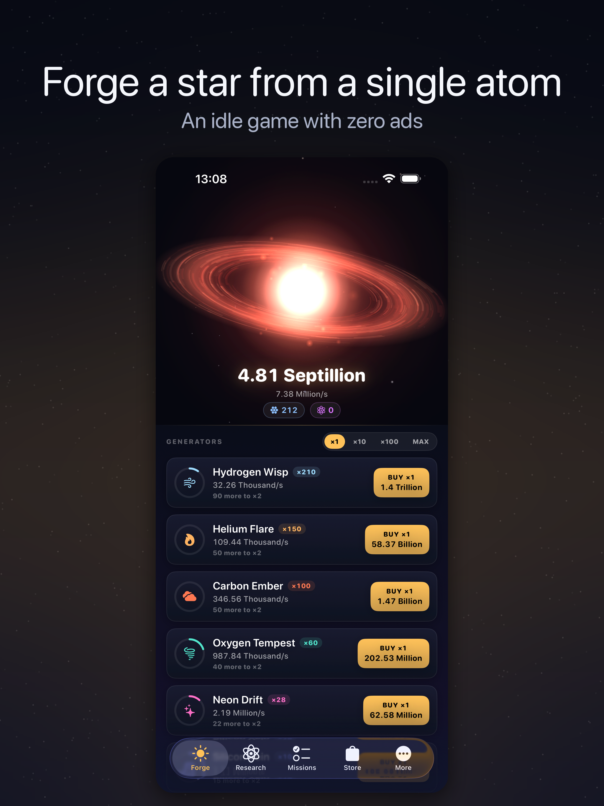 Supernova: Idle Star Forge screenshot 7