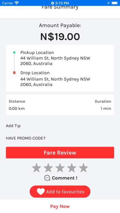 ZIPPY CAB App Screenshot