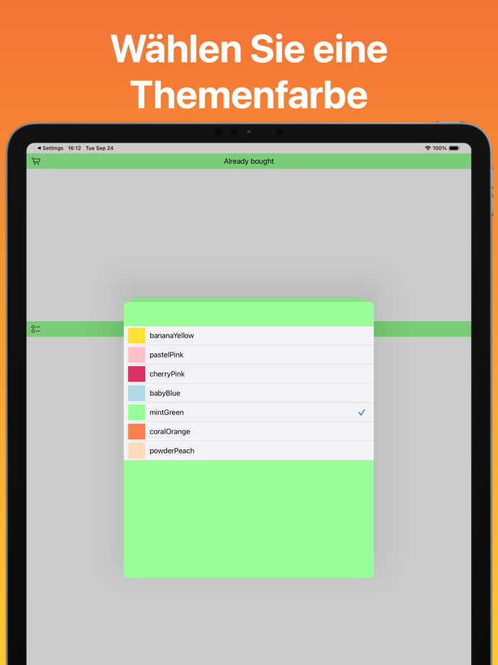 Einfach Tippen Einkaufsliste