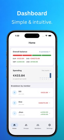 GroupXpense - Split Bill iPhone screenshot