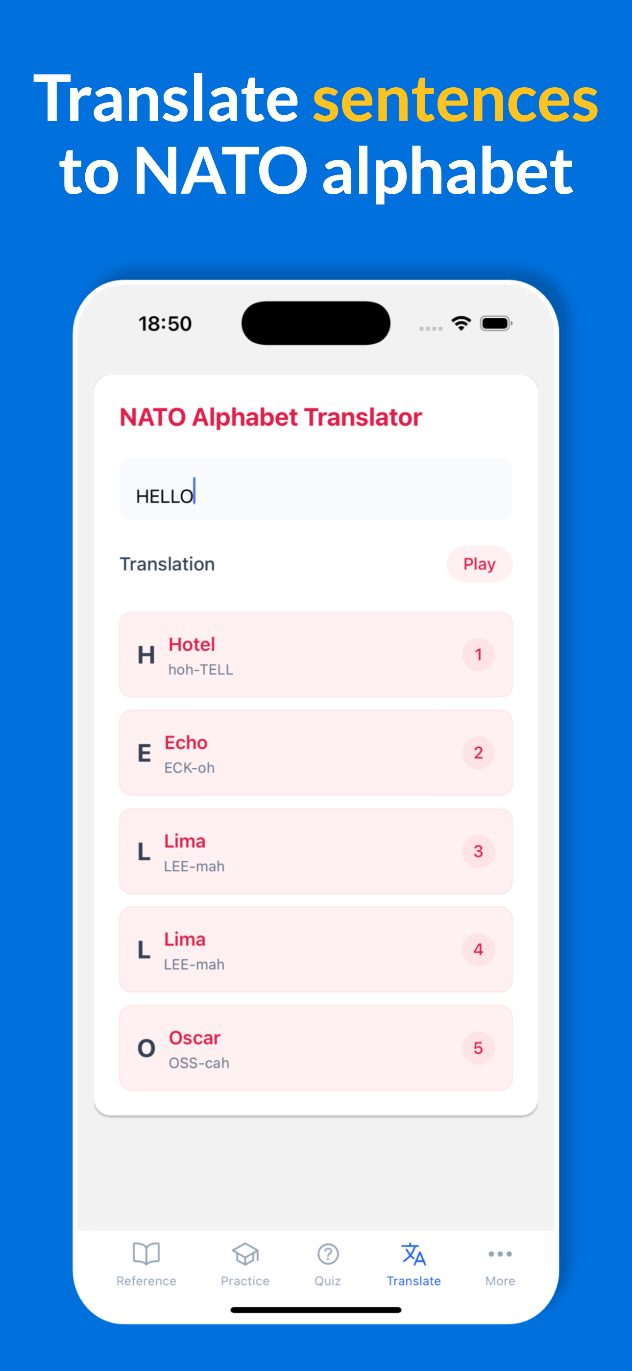 NATO Alphabet Trainer