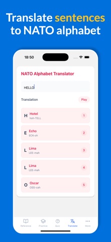 NATO Alphabet Trainer screenshot
