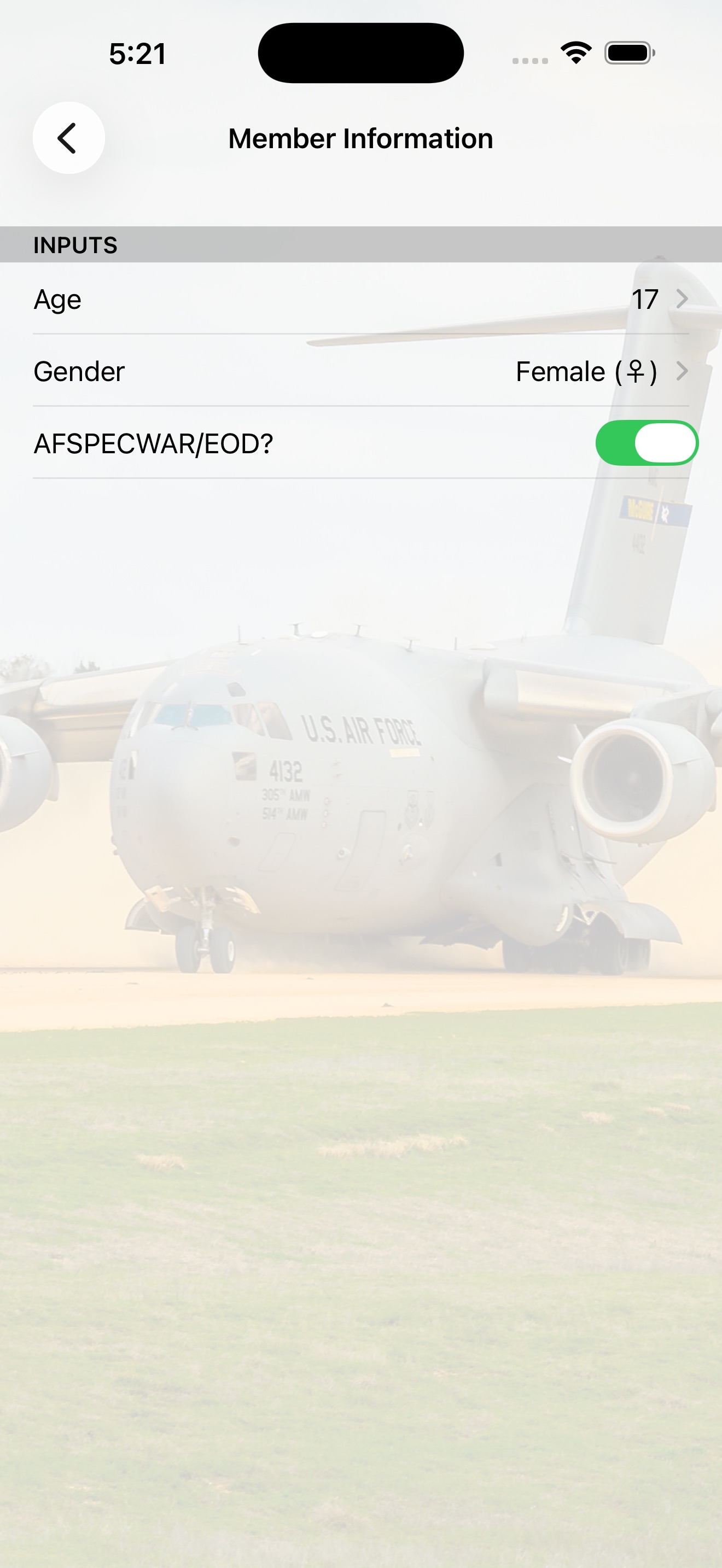 AF Fitness Assessment screenshot 2