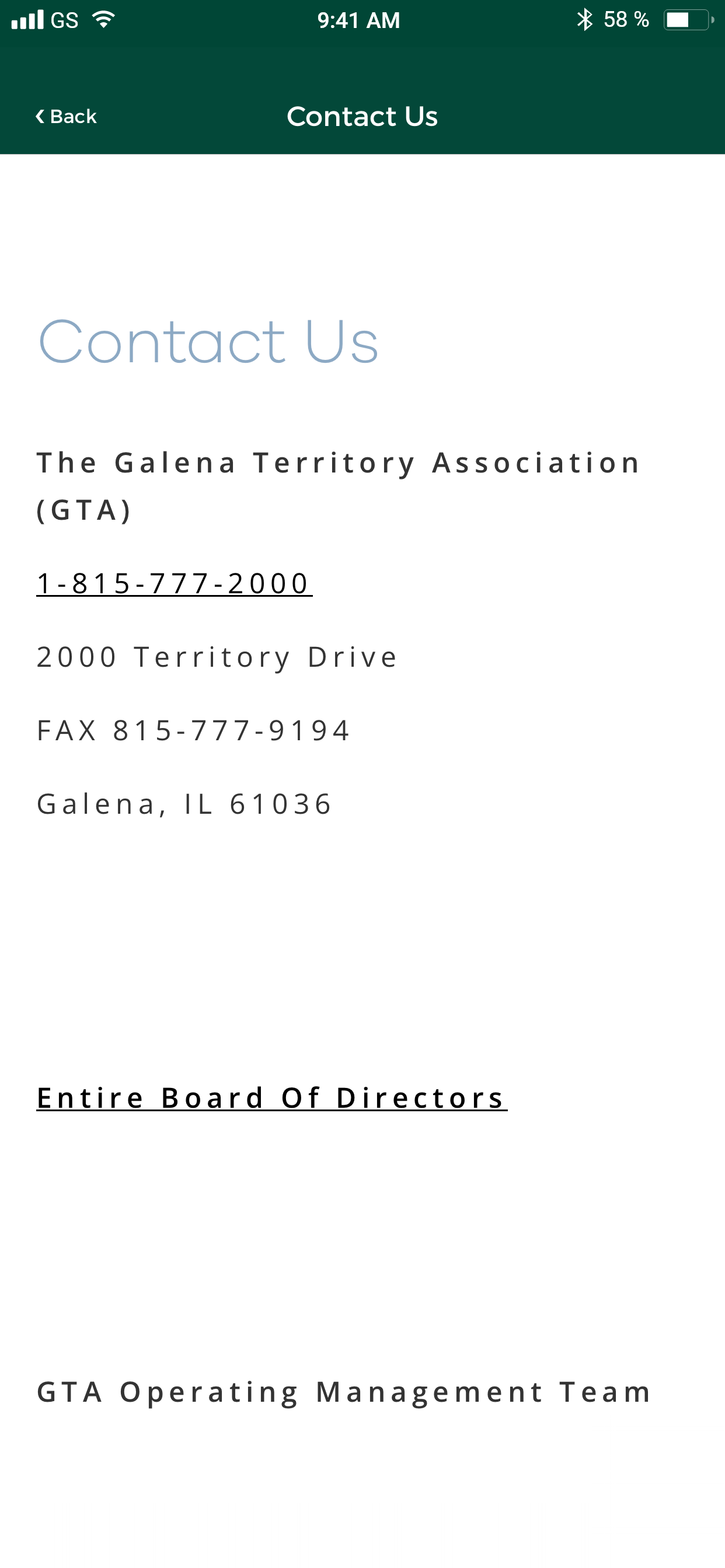 The Galena Territory