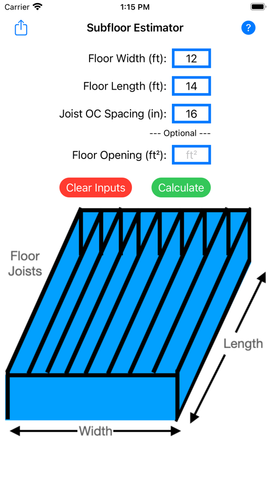 #1. Subfloor Material Estimator (iOS) Podle: H3 Apps, LLC