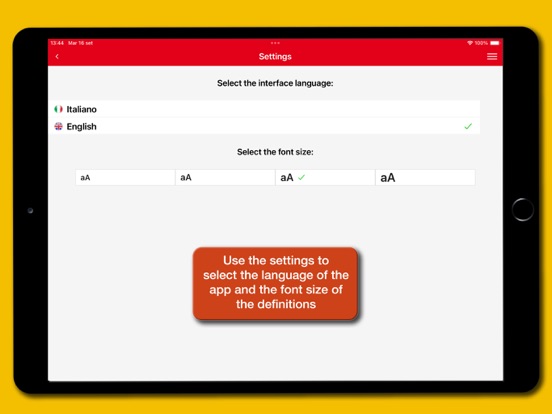 Swahili-Italian Dictionary iPad screenshot