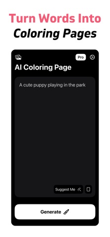 AI Coloring Page Generator iPhone screenshot