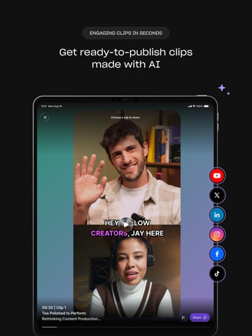 Riverside: Record, Edit, Share iPad screenshot