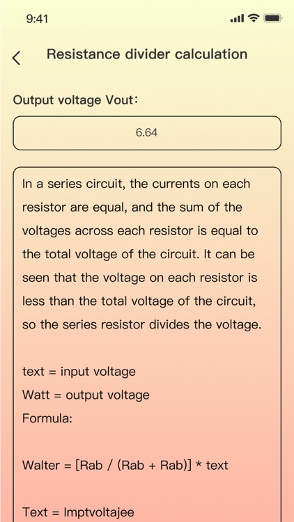 Resistor voltage division calc