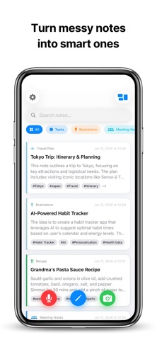 WizNote: Brain Dump AI iPhone screenshot