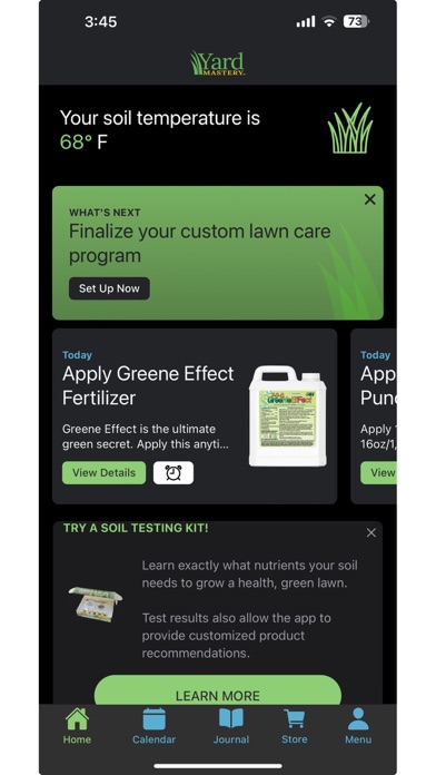 Yard Mastery Lawn Care App Screenshot