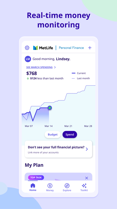 MetLife Personal Finance App Screenshot