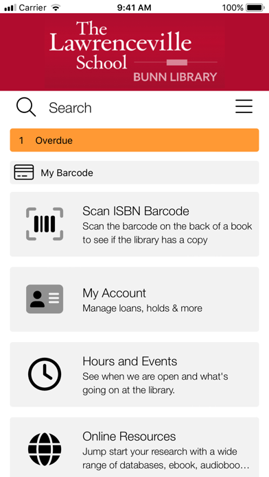 Bunn Library Screenshot