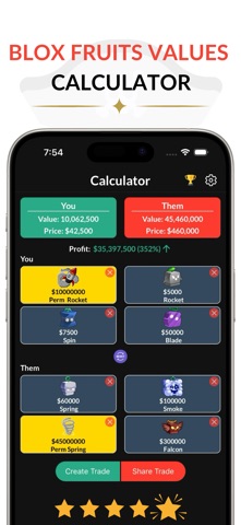 Blox Fruits Values Calculator iPhone screenshot