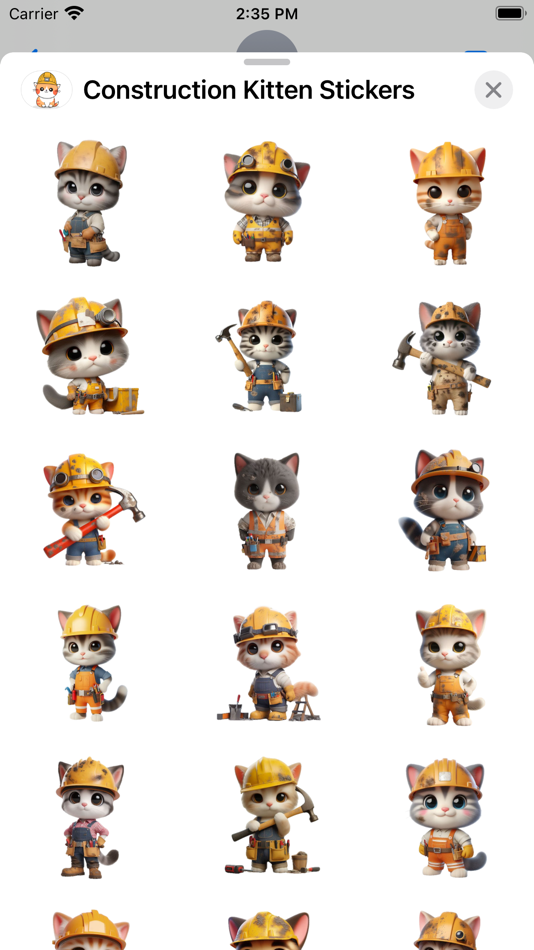 #2. Construction Kitten Stickers (iOS) De: Paul Scott