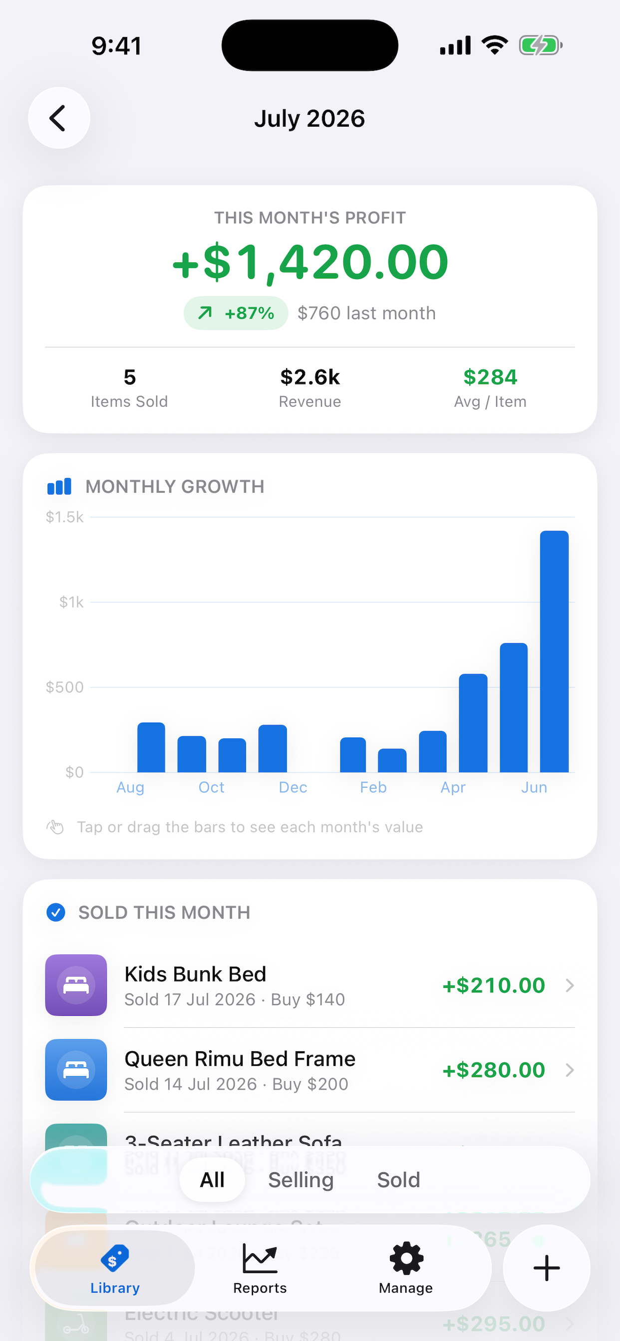 SoldFor: Resale Profit Tracker screenshot 2