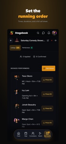 Stagebook: Comedy Booking iPhone screenshot
