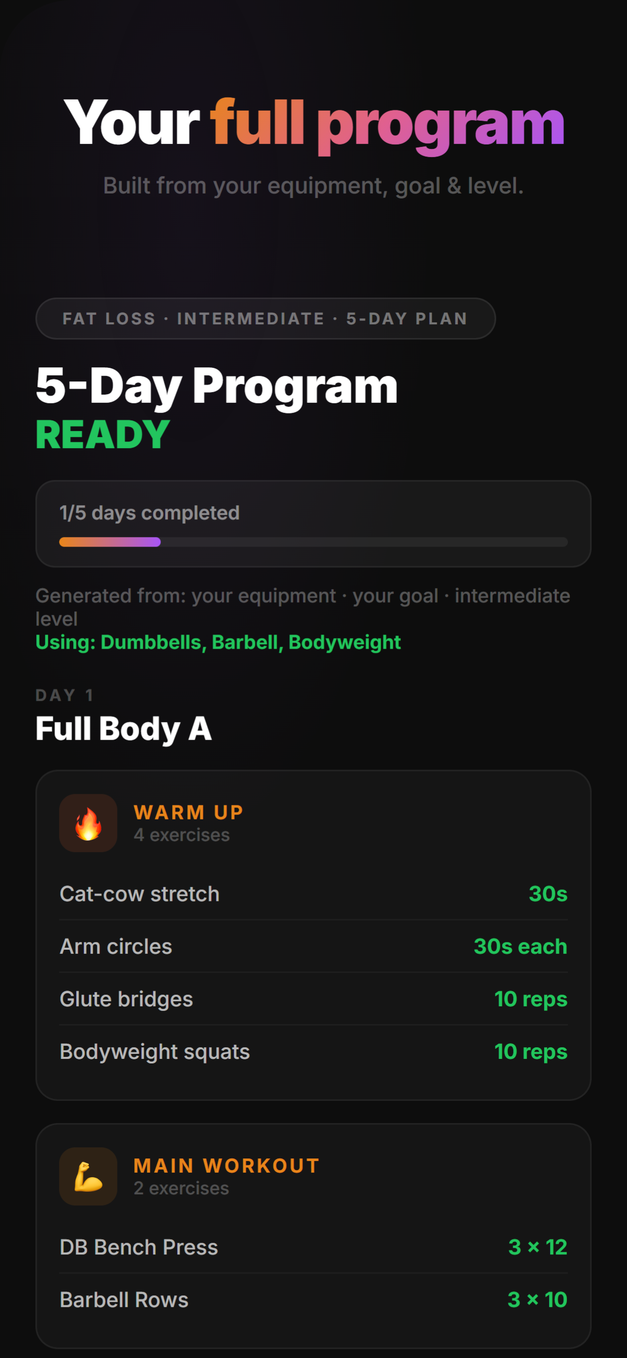 FitForgeLifts: Workout Builder
