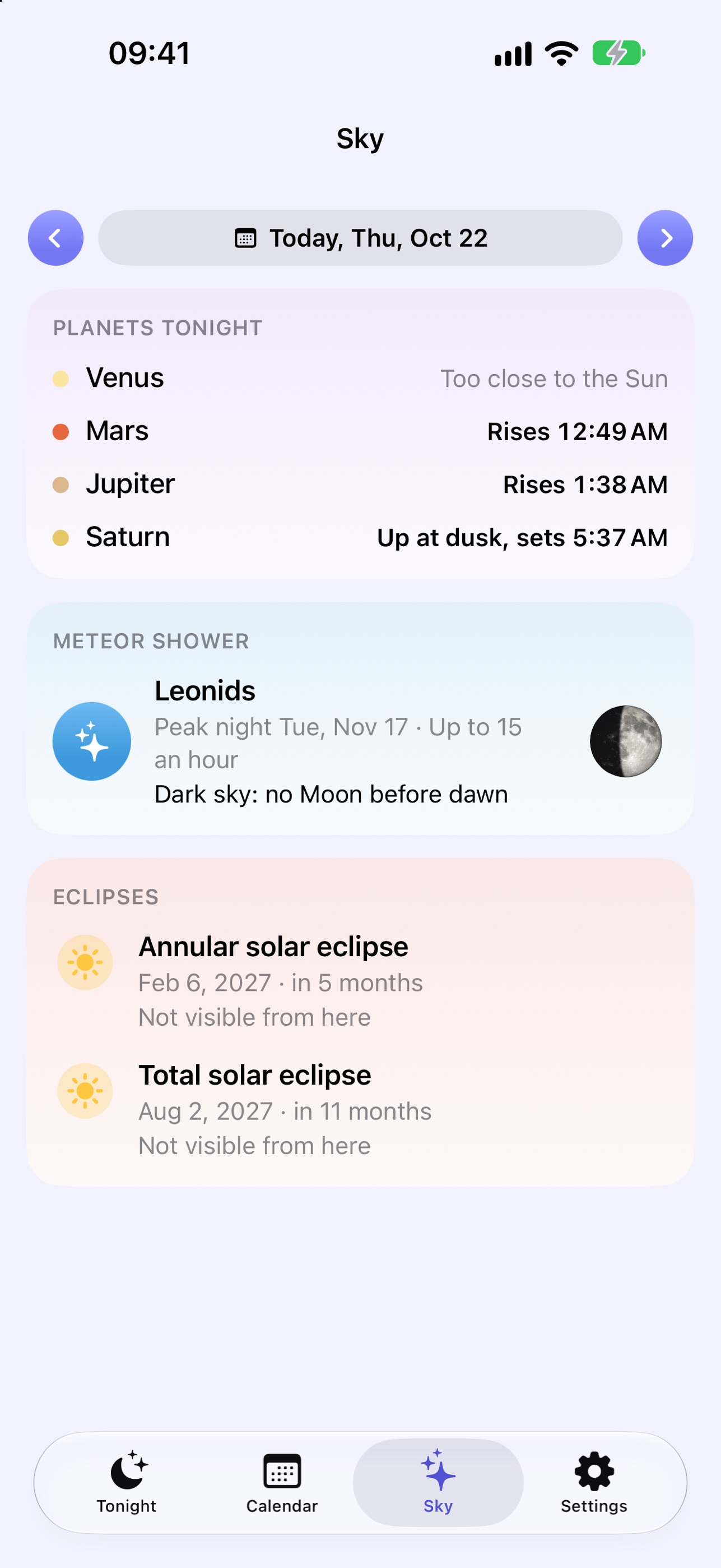 Screenshot 3 of Lunette: Moon Phase & Sun