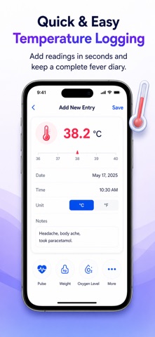 Body Temperature Fever Track iPhone screenshot