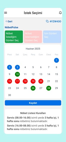 NöbetPulse iPhone screenshot