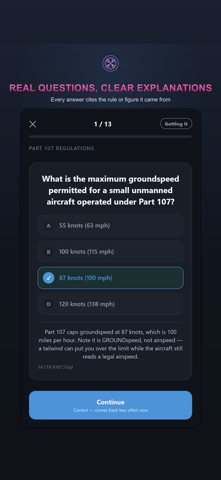 Part 107 Practice Test: Drone iPhone screenshot