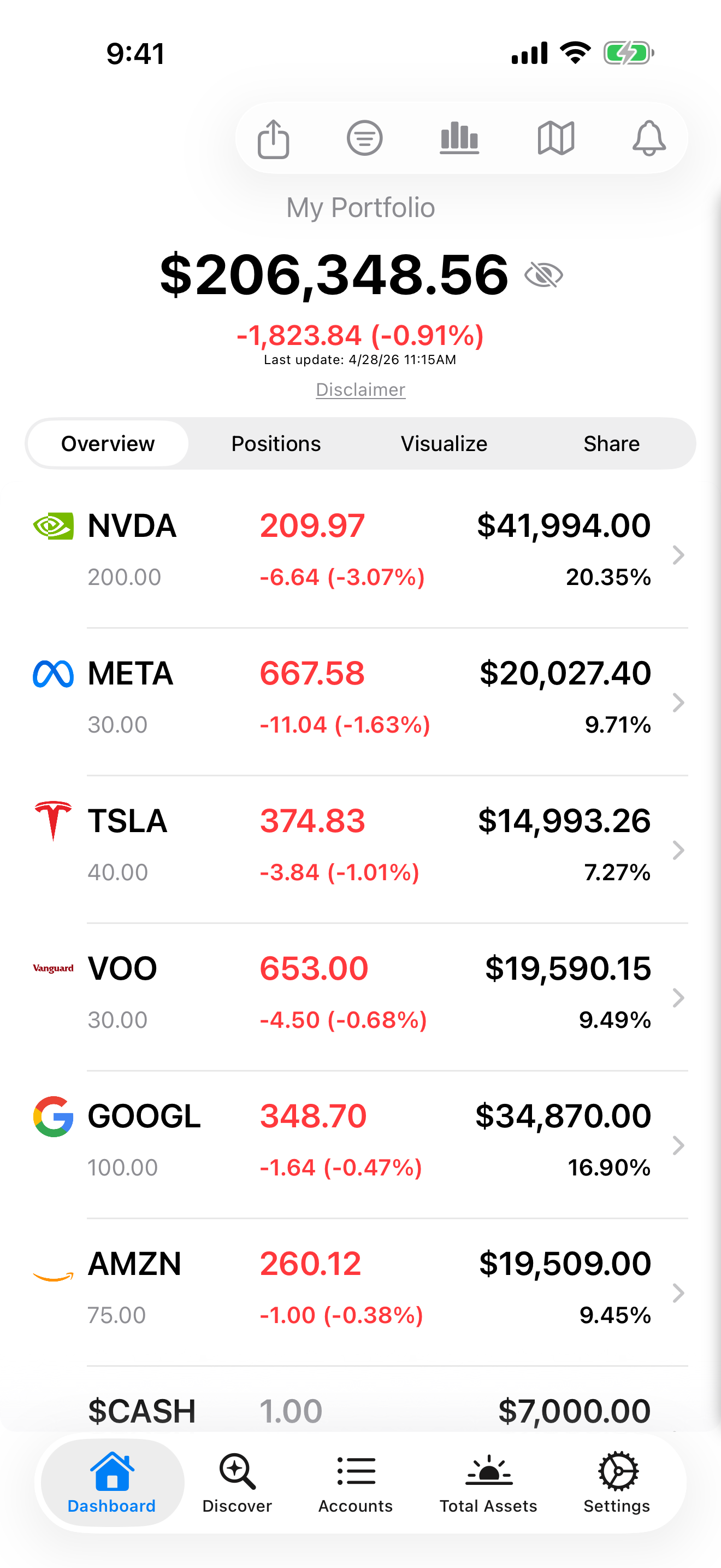 Consider: Stock Portfolio screenshot 1