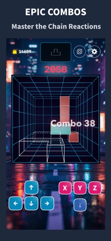 Gridfall 3D: Block Puzzle iPhone screenshot