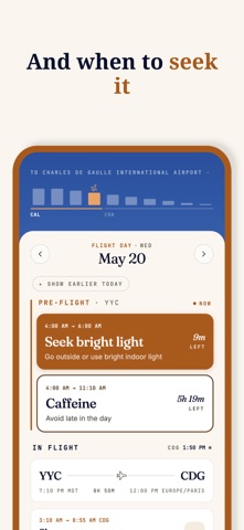 Jetlag Coach: Travel Plan iPhone screenshot