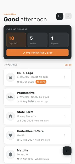 InsureAlgo: Insurance Tracker screenshot 2