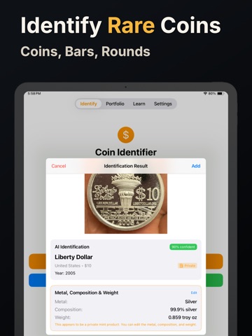 Coin Value Identifier iPad screenshot