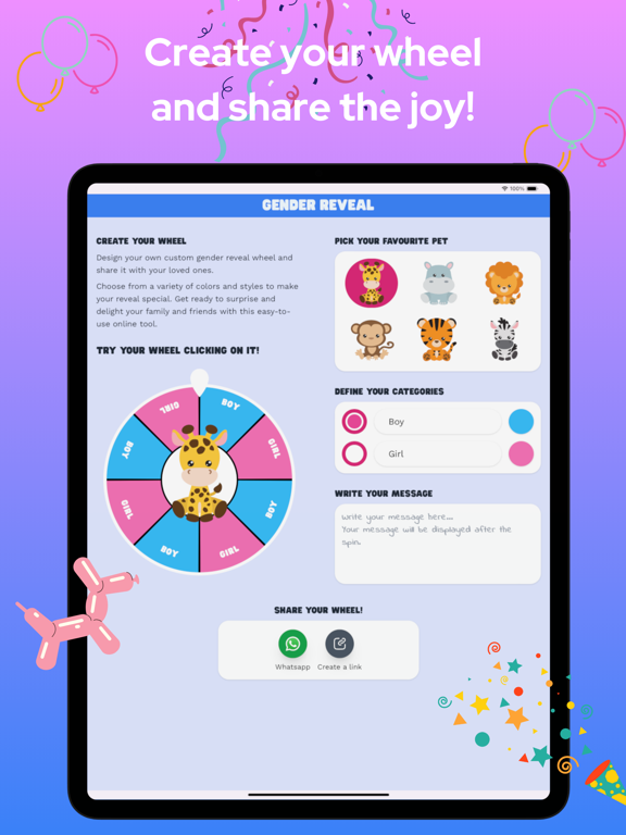Screenshot #4 pour Gender Reveal Wheel