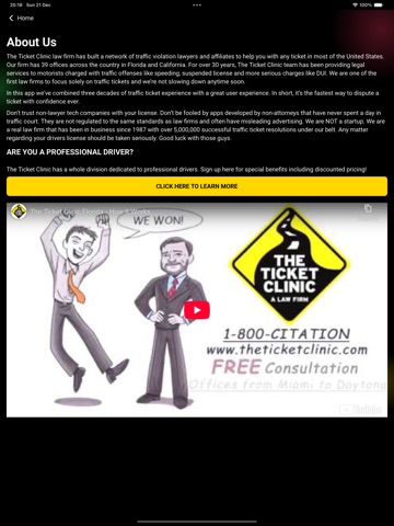 The Ticket Clinic - A Law Firm iPad screenshot