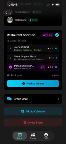 Chaperone - Dining Planner screenshot