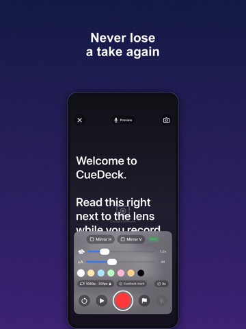 CueDeck: Video Teleprompter iPad screenshot
