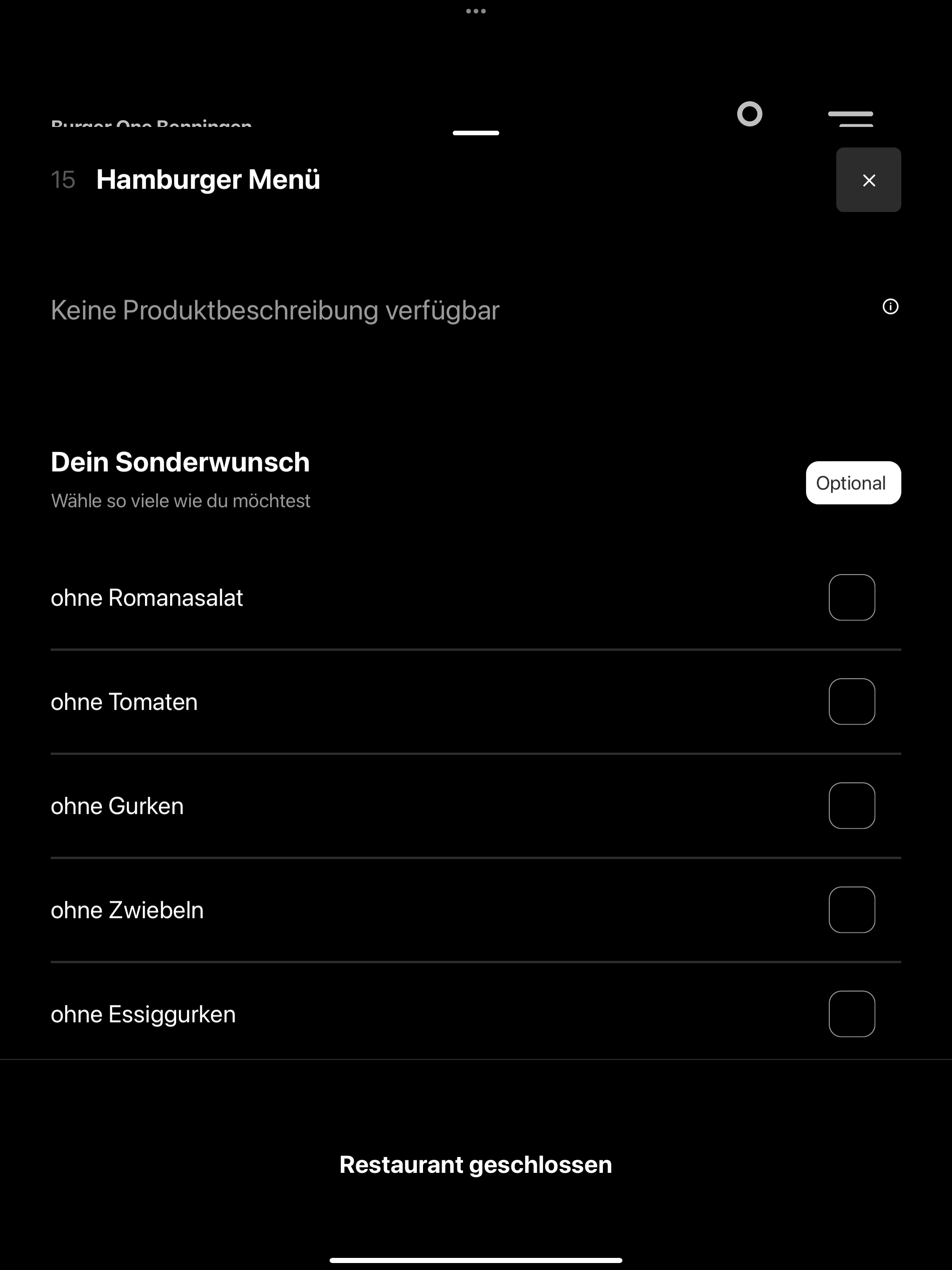 Burger One Benningen