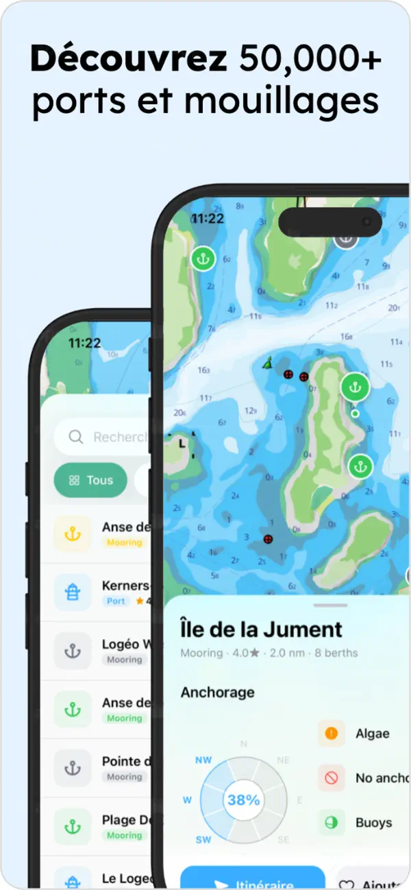 Screenshot #2 pour BoatMap - Cartes, GPS, Météo