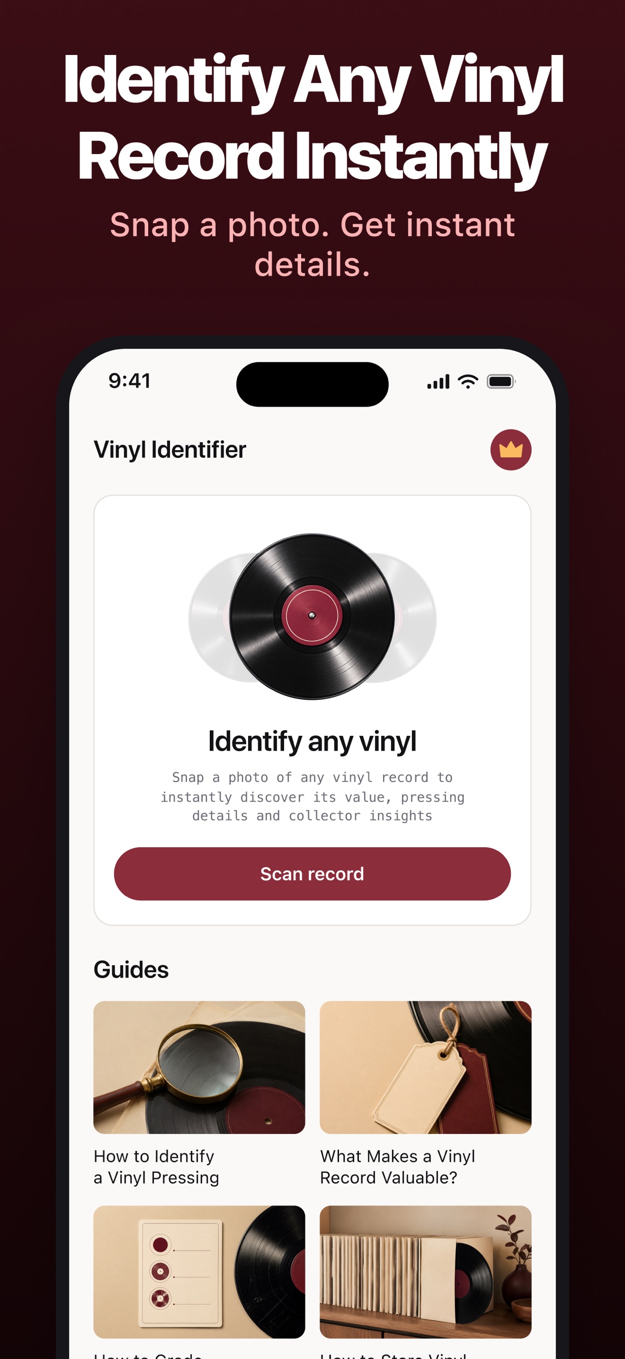 Screenshot 1 of Crate · Vinyl Record Scanner