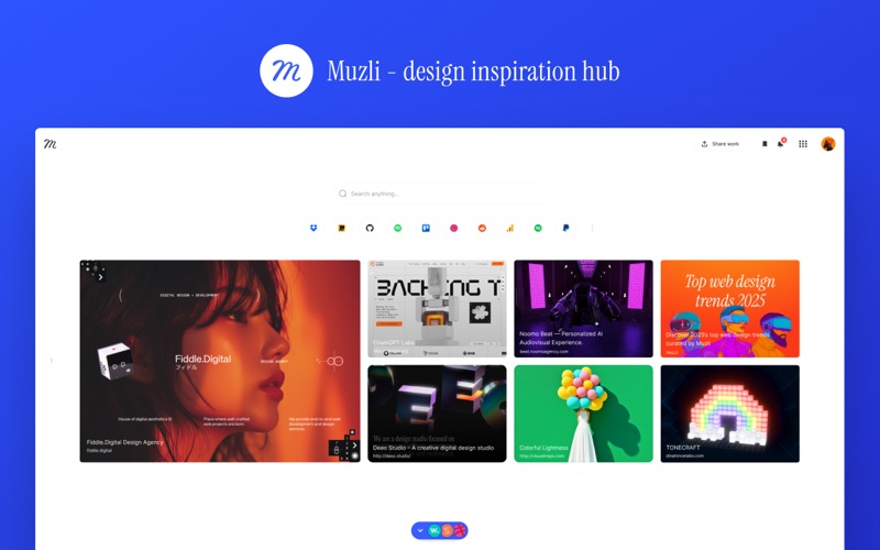 Muzli for Safari app screenshot