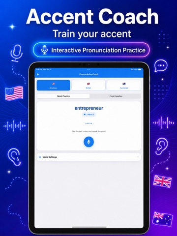 Pronounce & Spell Checker AI iPad screenshot