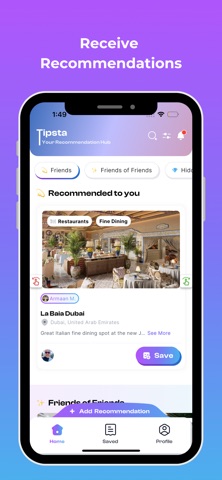 Tipsta: The Recommendation App Screenshot 1 of 4