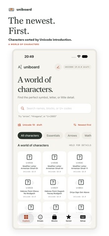 Uniboard: Unicode Keyboard screenshot 2