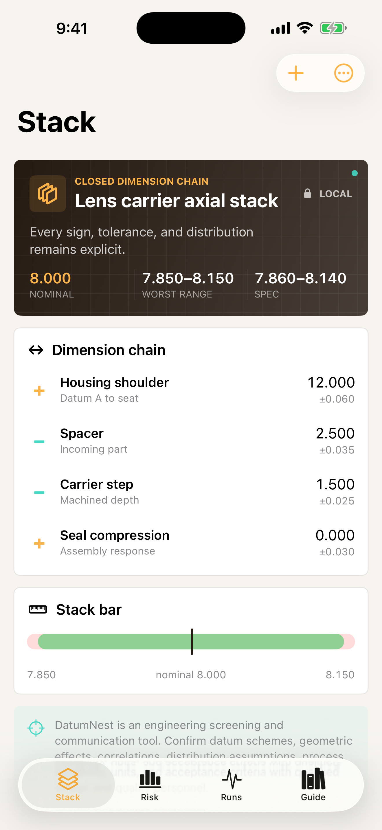 DatumNest: Tolerance Stack screenshot 1 of 4