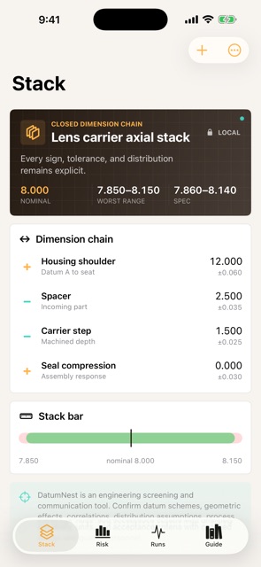 DatumNest: Tolerance Stack screenshot 1