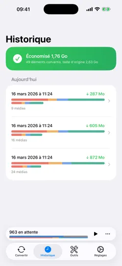 Capture d'écran de Convertisseur HEIF HEVC sur iPhone 6