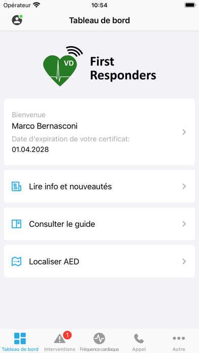 Screenshot #1 pour First Responders Vaud